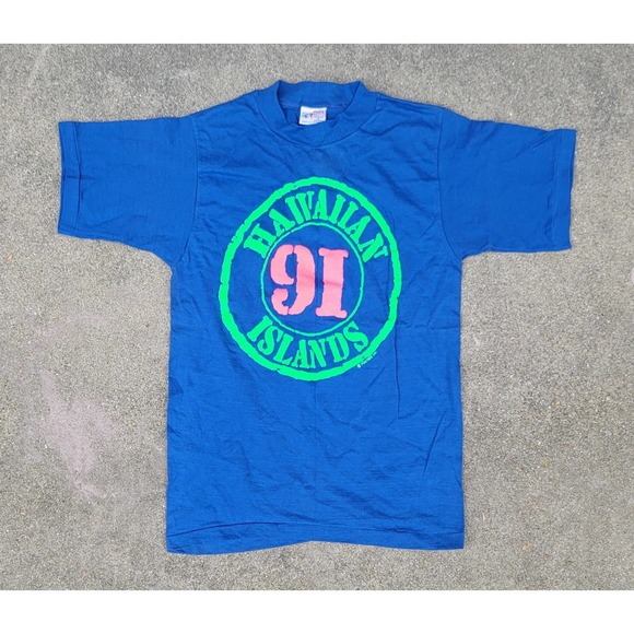 Vtg 1991 Poly Tees Hawaii 91 Single Stitch T-shirt - Picture 1 of 7
